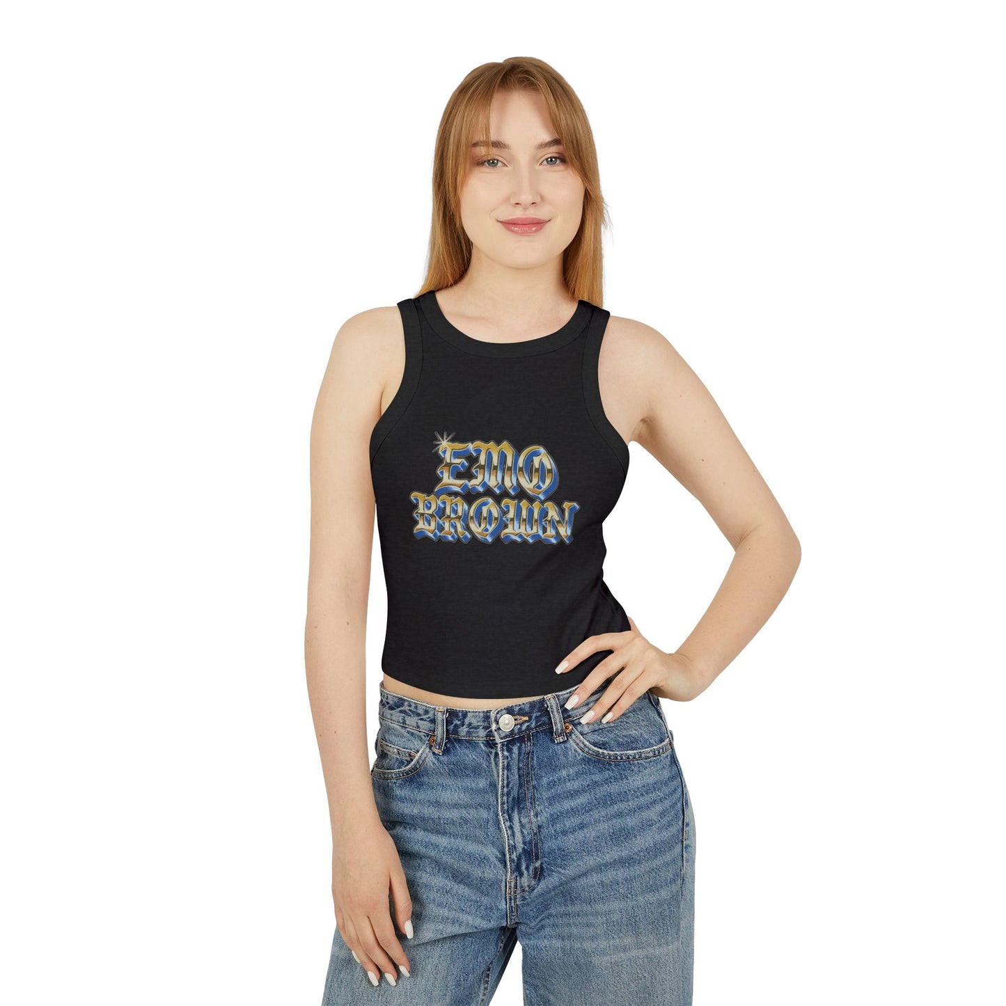 Women's Emo Brown X Richie Moon Micro Rib Racer Tank
