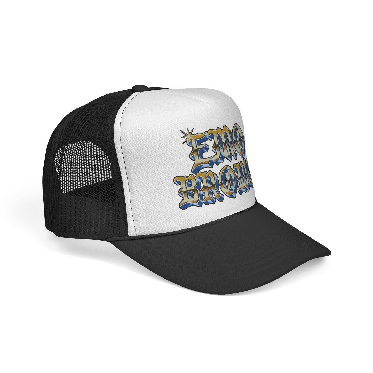 Emo Brown Chrome Mesh Trucker