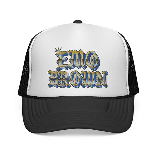 Emo Brown Chrome Mesh Trucker