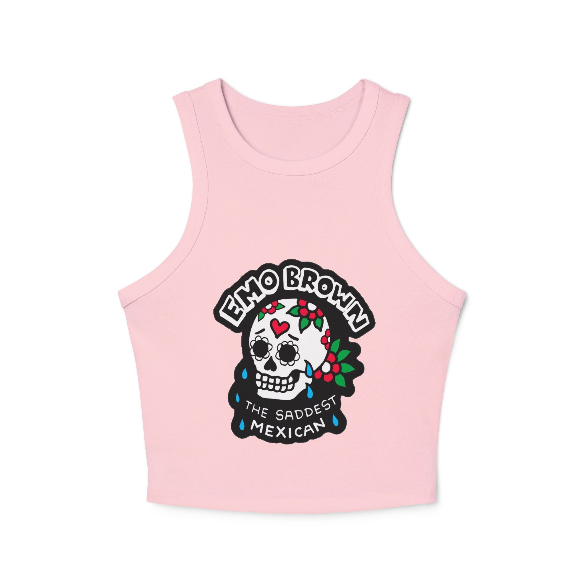 Women's Sugar Skull Micro Rib Racer Tank