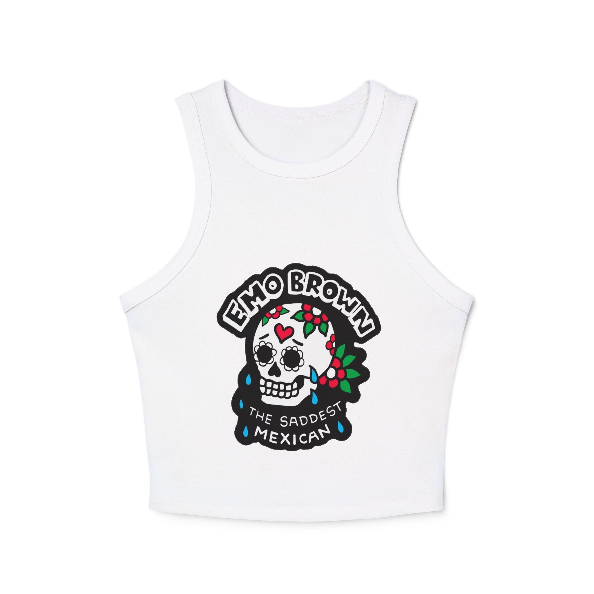 Women's Sugar Skull Micro Rib Racer Tank