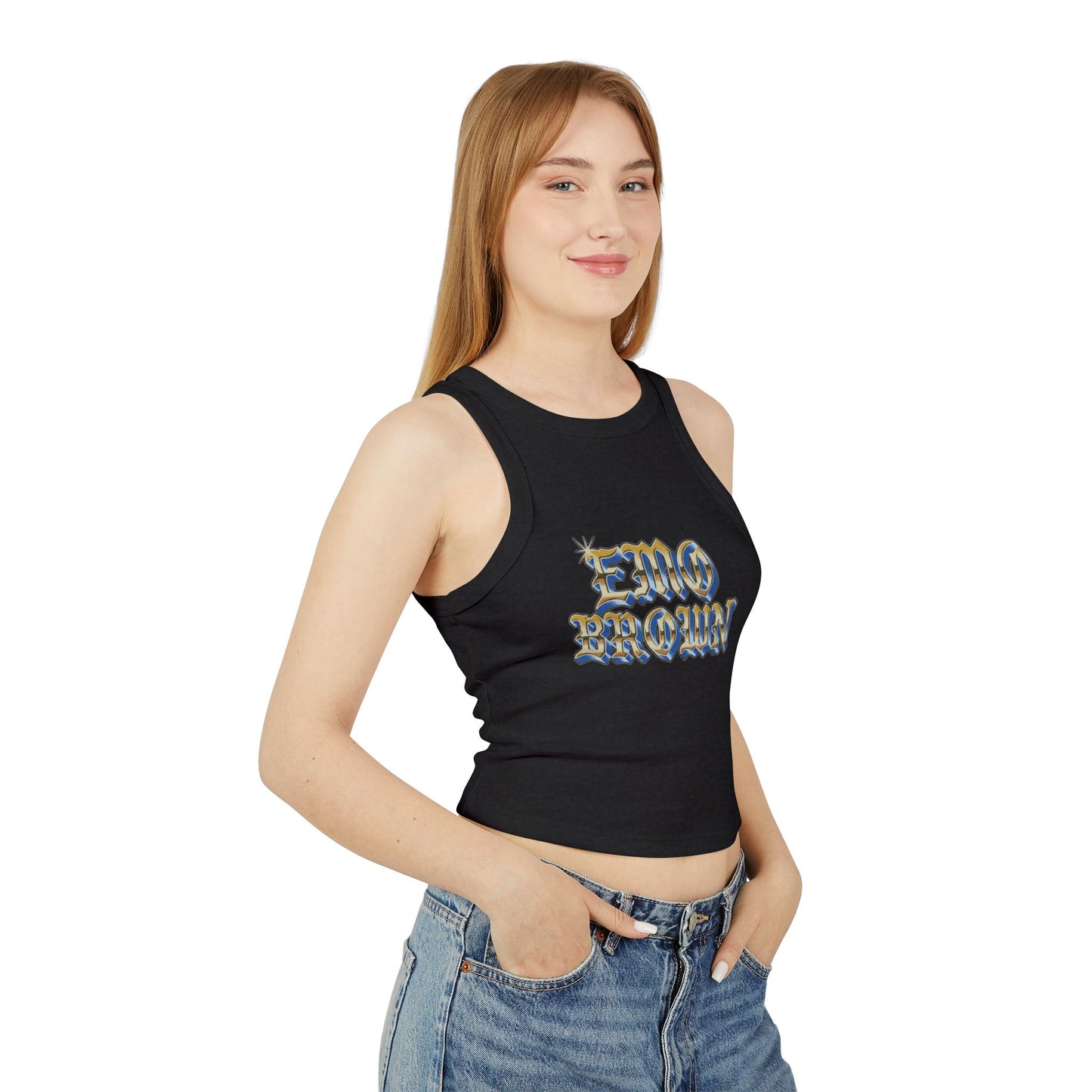 Women's Emo Brown X Richie Moon Micro Rib Racer Tank